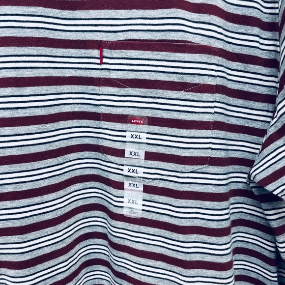 Levi’s Men’s Standard Fit Striped The Pocket Tee T-Shirt Multicolor Size XXL New - Picture 4 of 10